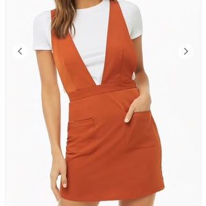 Plunging Pinafore Dress